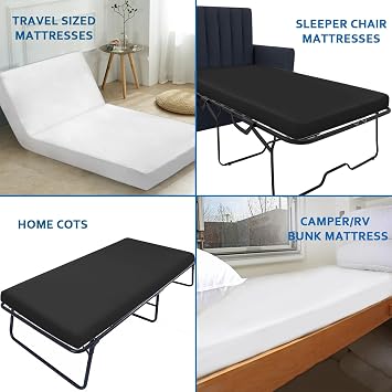 Cot Sheets 30 x 80 Fitted with Narrow Twin/Spilt Queen Bed, Black | Cot Size Sheet, Super Soft Breathable Microfiber Bed Cover for Camp Rvs Bunk/Guest Beds/Camping/Travel Trailers, Bottom Sheet