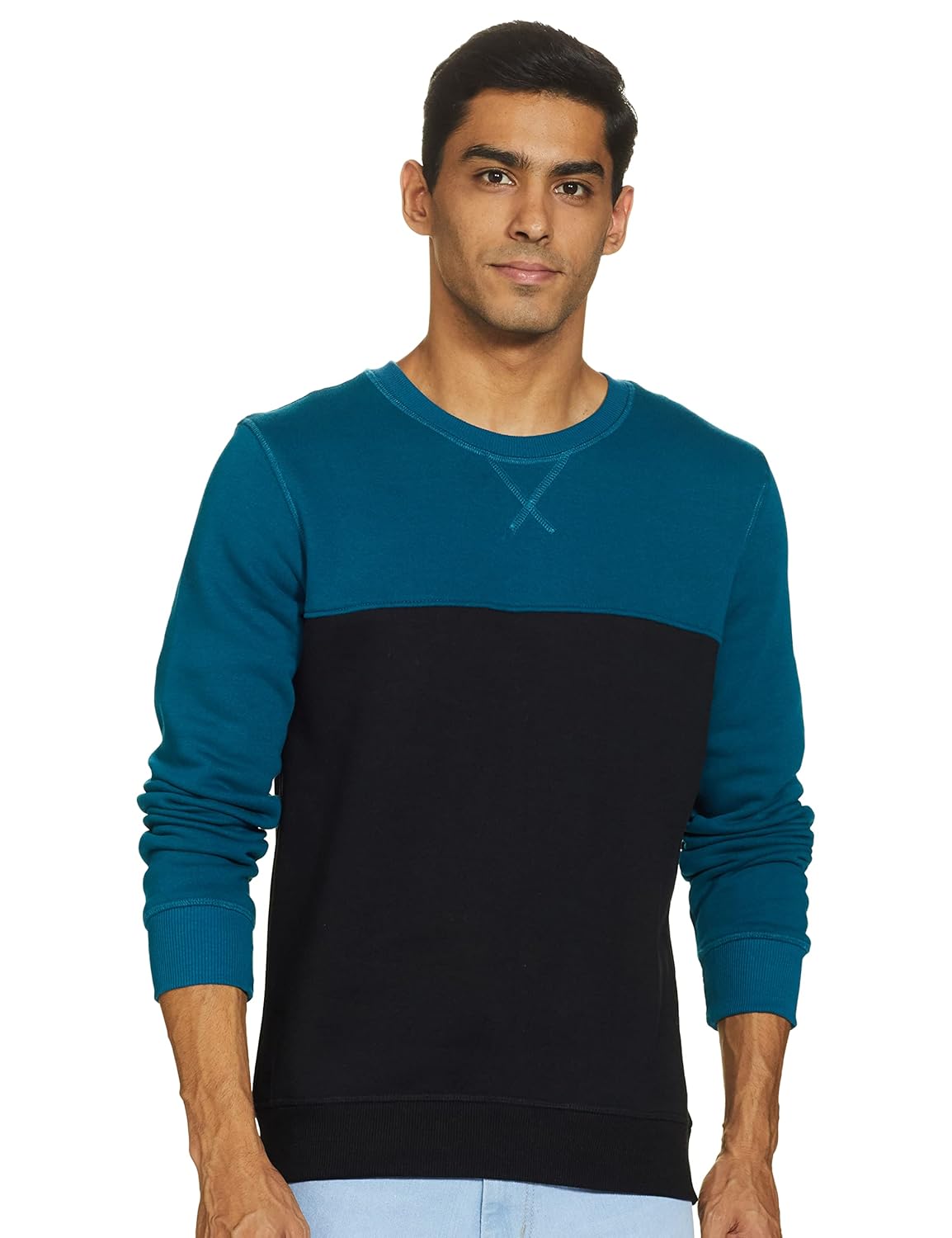 Amazon Brand – Symbol Men Cotton Rich Light Weight Crew Neck Sweatshirt (Regular Fit)