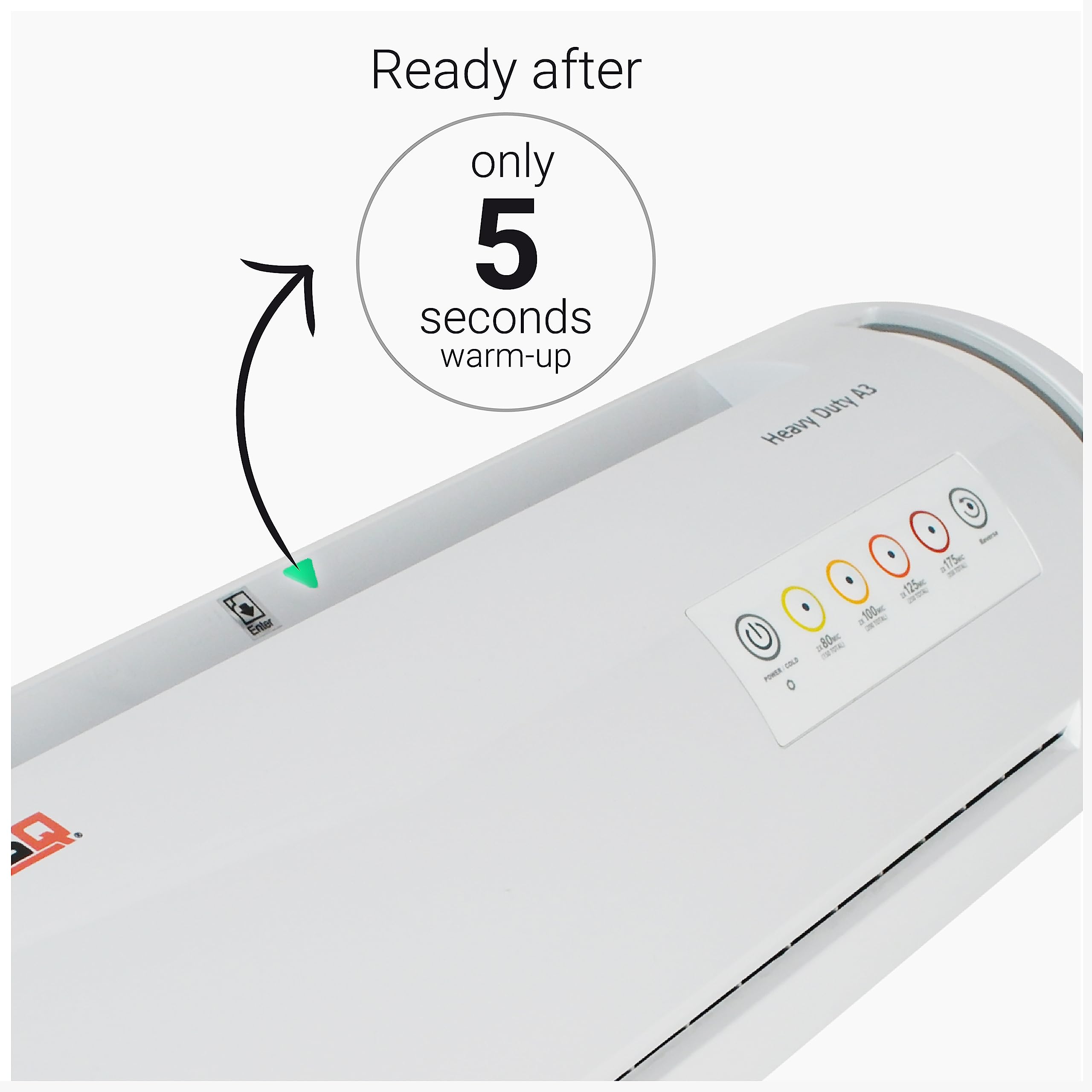 DESQ Plastificatrice A3 Heavy Duty – 4 rotoli 175 micron, 5 sec. Tempo di preriscaldamento, ultrasonico, dispositivo professionale
