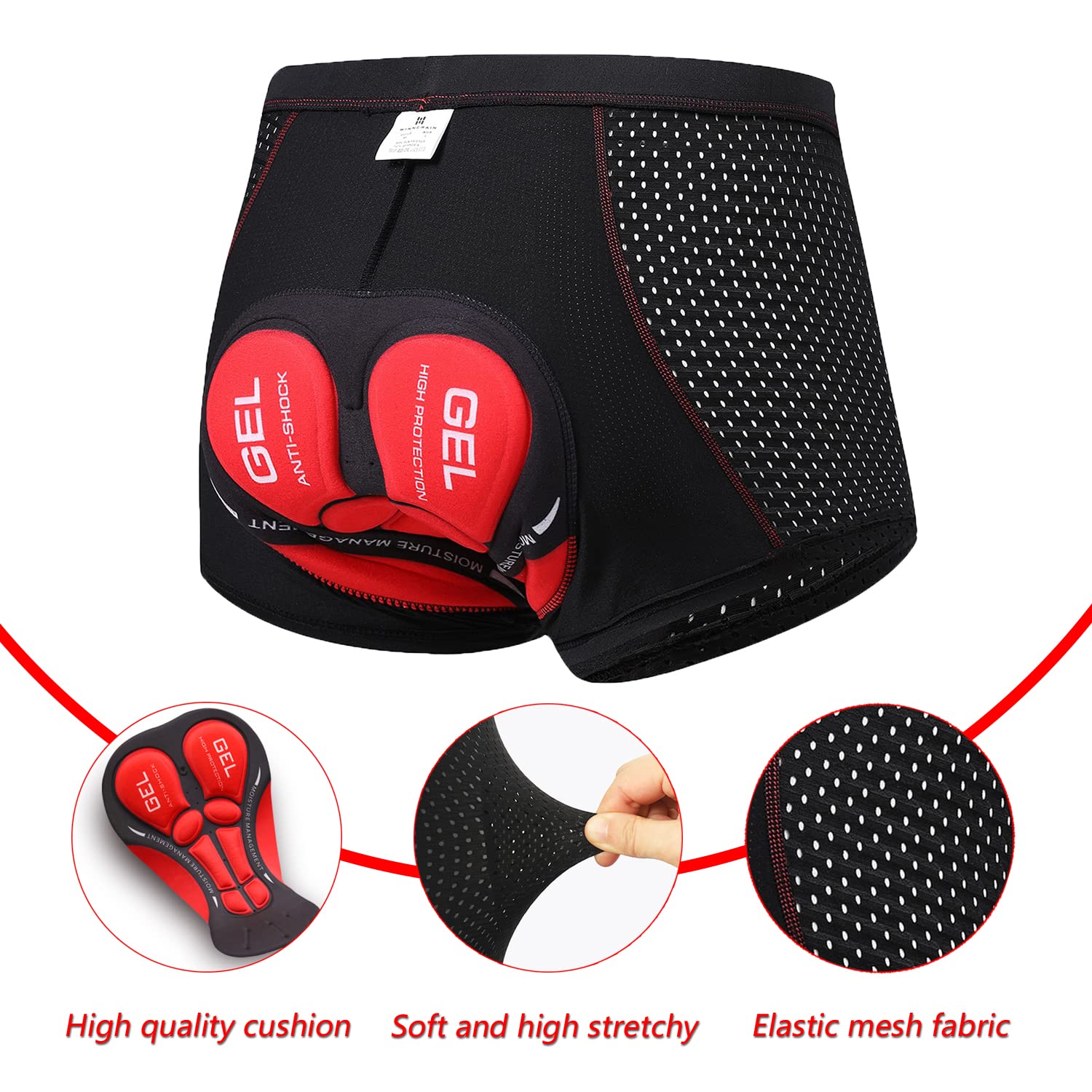 Pantalones Cortos de Ciclismo para Hombre Bicicleta Ciclismo Ropa Interior Pantalones Cortos Rspirables y Ligeros con 3D Gel Acolchado MTB Bicicleta Pantalones Cortos