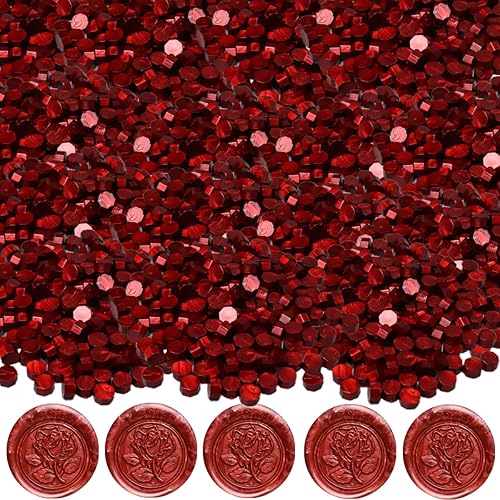 ONWINPOR - Cuentas de cera para sellar 1500 cuentas de sellado de cera de 11 libras para sello de cera ideal para adornar tarjetas invitaciones de
