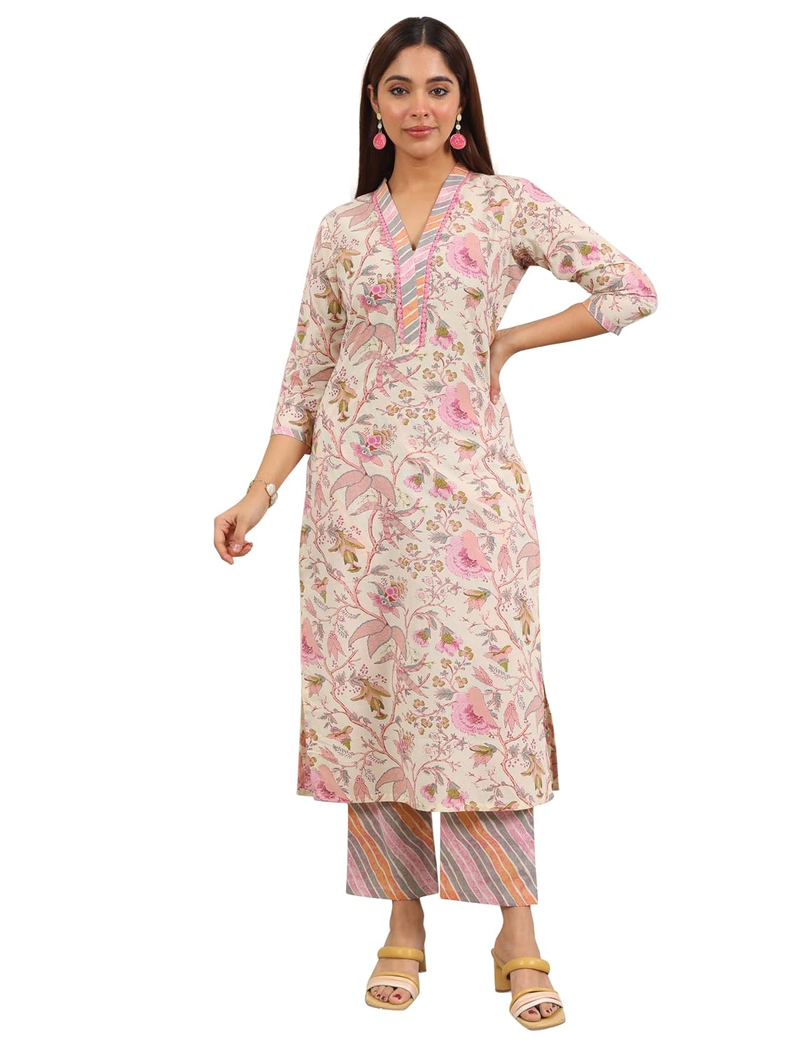 Libas Womens Printed Cotton Straight Kurta With Trousers - Review, Price and Buying Guide