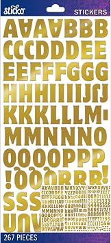 Sticko Sticker Alpha-Motter-Mediuim-Gold-Foil 267 Pieces 52-90059
