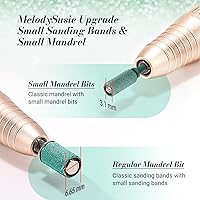 Vista 61 de MelodySusie 50 Pcs Nail Drill Bits Small Sanding Bands with 3.1mm Mandrel Bit, 120 Medium Grit Nail File for Acrylic Nails Gel Manicures and Black