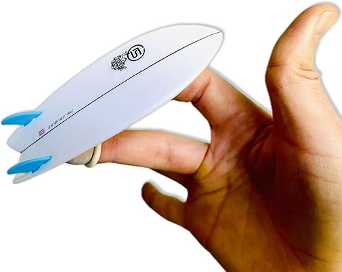 Deslizadores de dedos Mini tabla de surf Premier para surfistas, réplica de peces realistas de color blanco con doble aleta o dedo para surfear,
