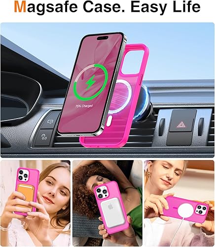 Miniatura 3 de Meifigno Magic Mag Series - Funda diseñada para iPhone 15 ProMax, protección de grado militar y compatible con MagSafe, parte trasera mate