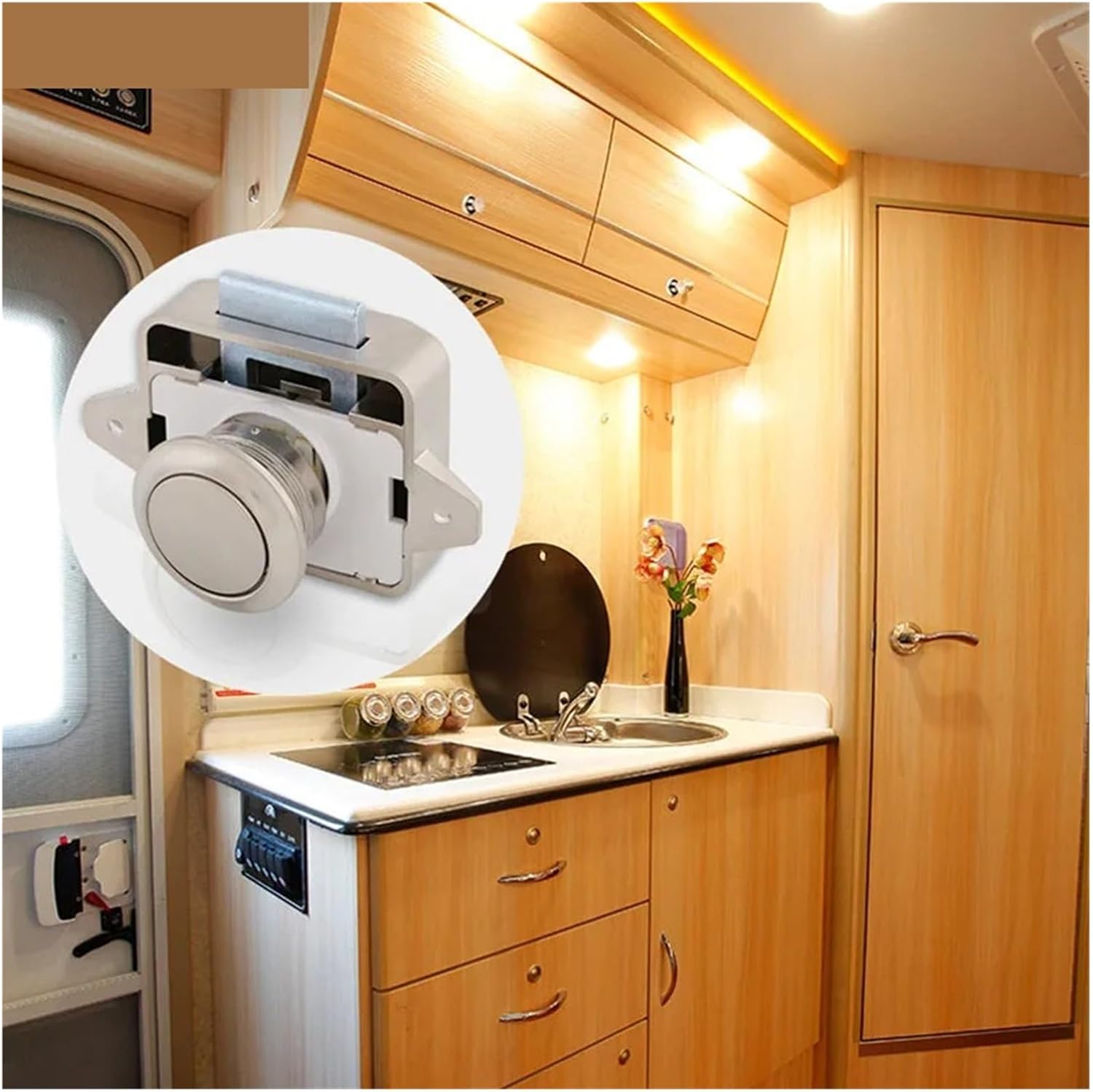 10PCS 20mm/26mmCaravan Boat Motor Home Cabinet Drawer Latch Button Locks for Furniture Hardware for Cabinets(Small Color 5)