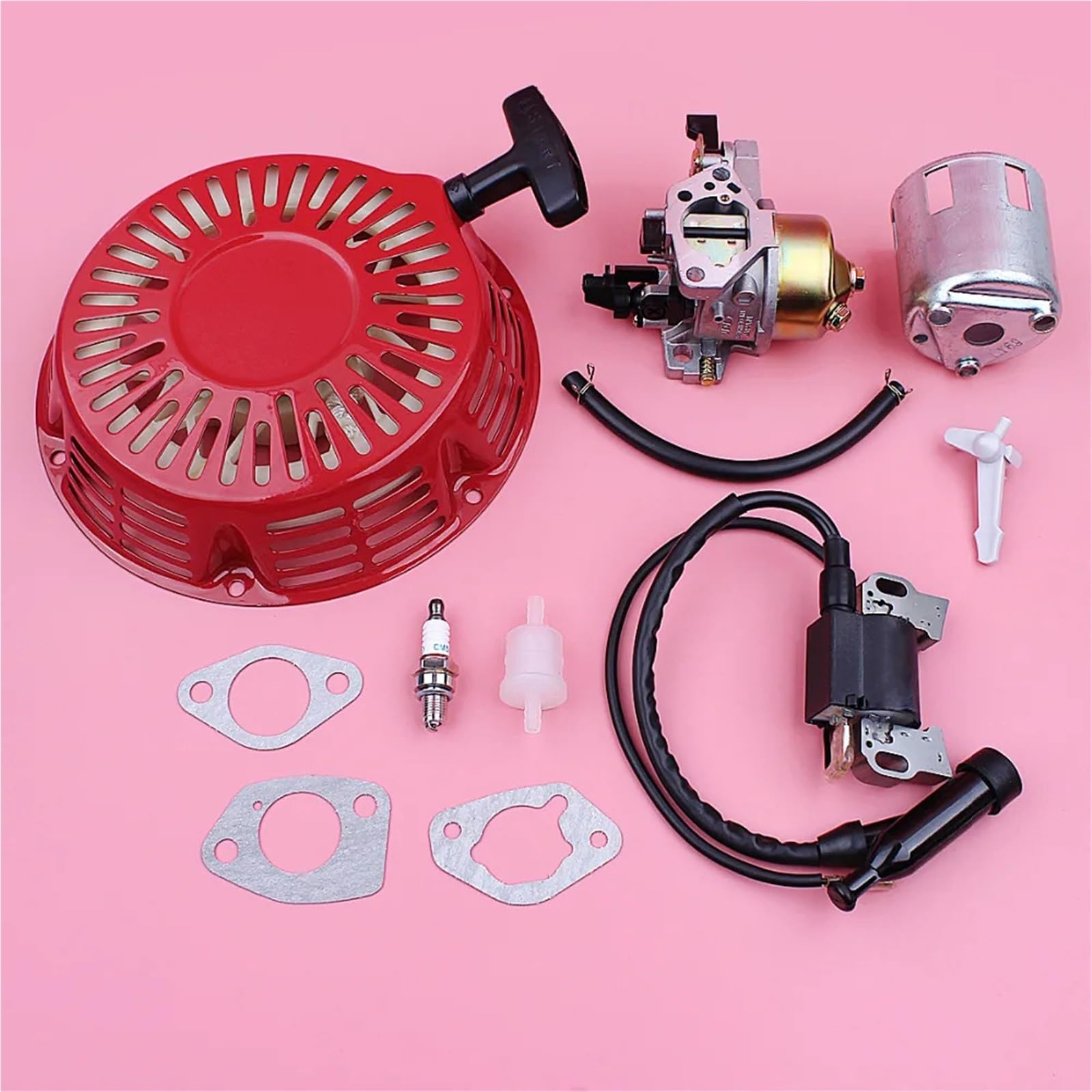 Bobina de Encendido del carburador, Arranque de Retroceso for cortacésped GX390 de 13 HP, Motor, Junta de biela, Kit de Taza