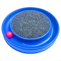 Arranhador Interativo Azul para Gatos com Bolinha Antientresse