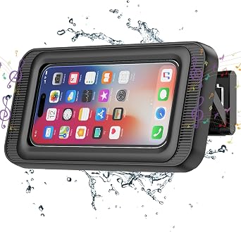 KUNSLUCK Shower Phone Holder Waterproof, 480Rotation Shower Phone Case, Wall Phone Mount Stand with Original Sound Quality for Bathroom Wall Mirror Bathtub Kitchen, Compatible with 4-7" Phones