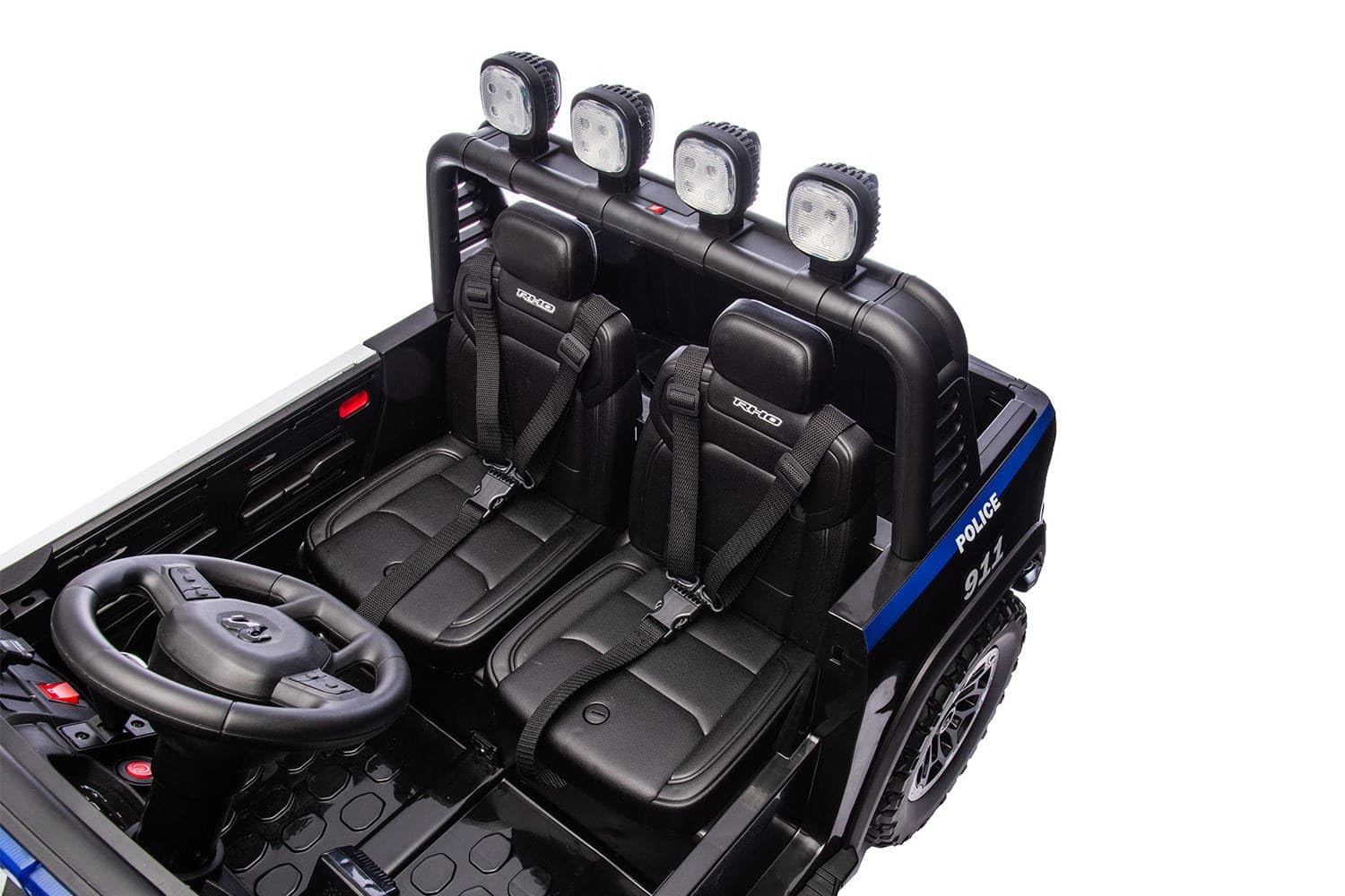 RAM 1500 RHO Oficjalnie licencjonowana policja Super Truck - Elektryczna ciężarówka dla dzieci (3-8 lat) - czarna