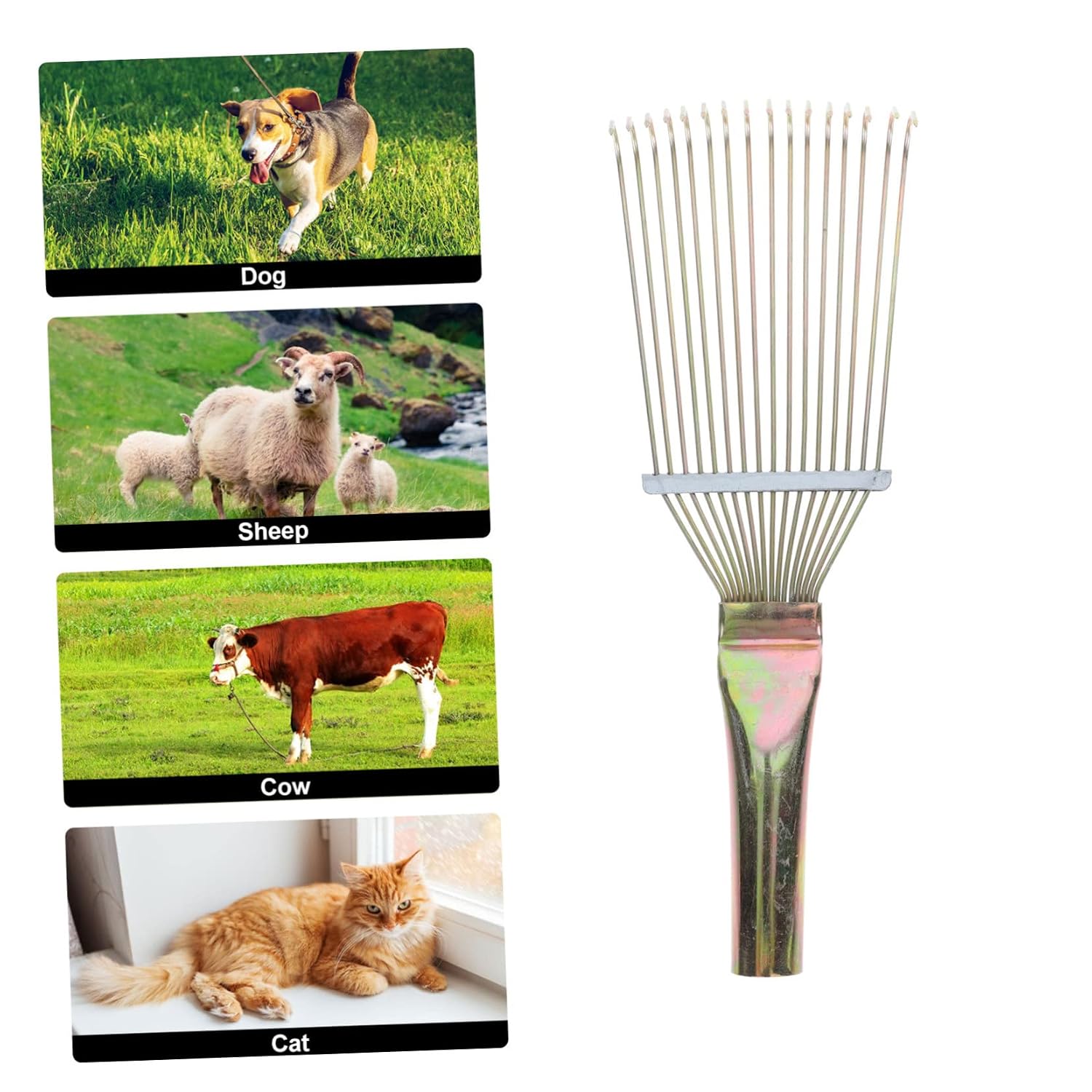 2pcs Portable Wool Rakes Combs for Animal Husbandry Supplies Pet Hair Combs for Dogs Cats Sheep Cattle Lightweight and Wool Grooming Tools