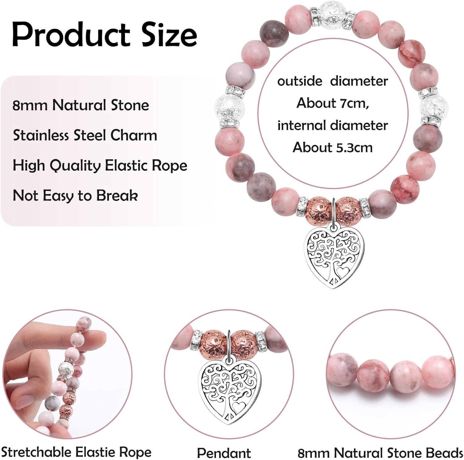 Mwphuy Goddaughter Bracelets Gifts from Godmother Godmother Goddaughter Bracelets Inspirational Birthday Gift for Her Godmom Gifts from Godchild Beaded Bracelet for Women Girls First Communion Gift - Image 2