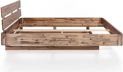 Woodkings Hampden Wooden Bed 180 X 200 Cm Double Bed Bedroom Solid Wood Design Wood Floating Bed Solid Natural Furniture Real Wood Furniture Cheap Brushed Acacia Wood Amazon De Home Kitchen