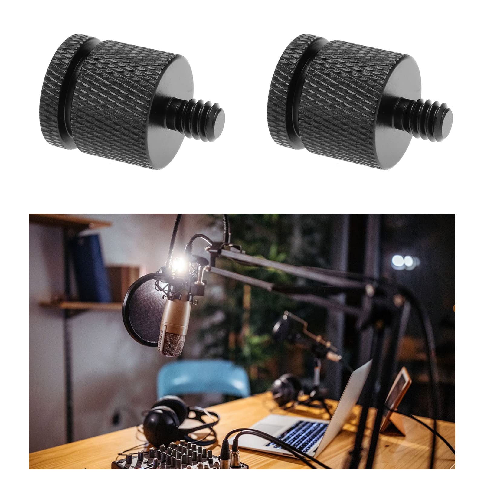 YINETTECH Lot 4 Adaptateurs Micro 1/4" Femelle Vers 5/8" Mâle & Inverses - Accessoires Solides Pour Trépieds