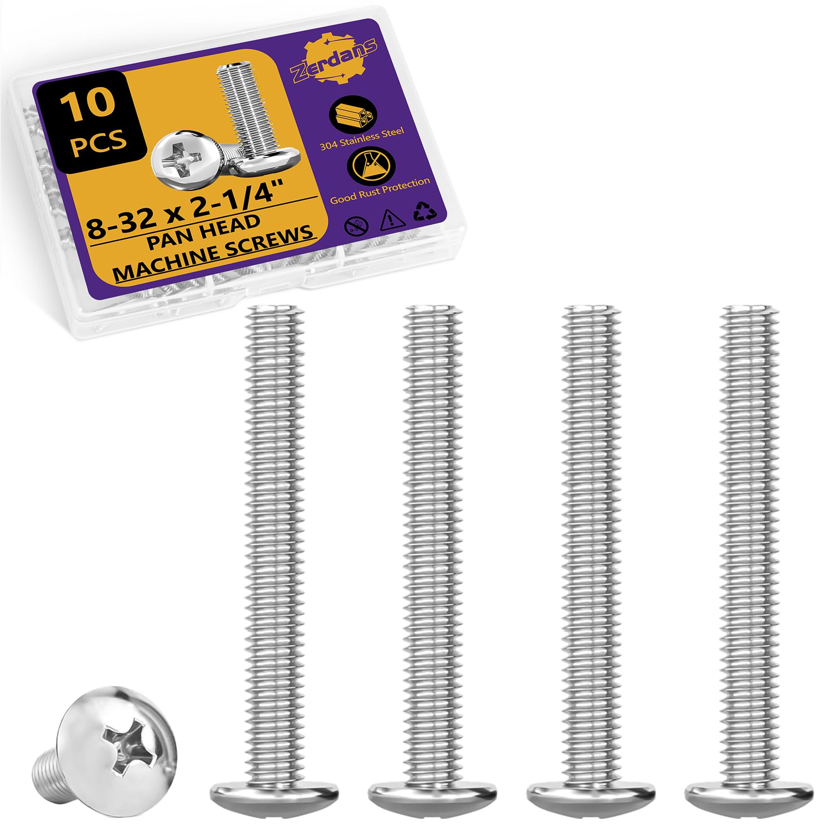 70pcs #6-32 Stainless Steel Machine Screws -30