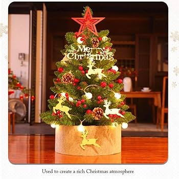 Amazon.co.jp: 60CM/23.6インチ デスクトップクリスマスツリー、ライト