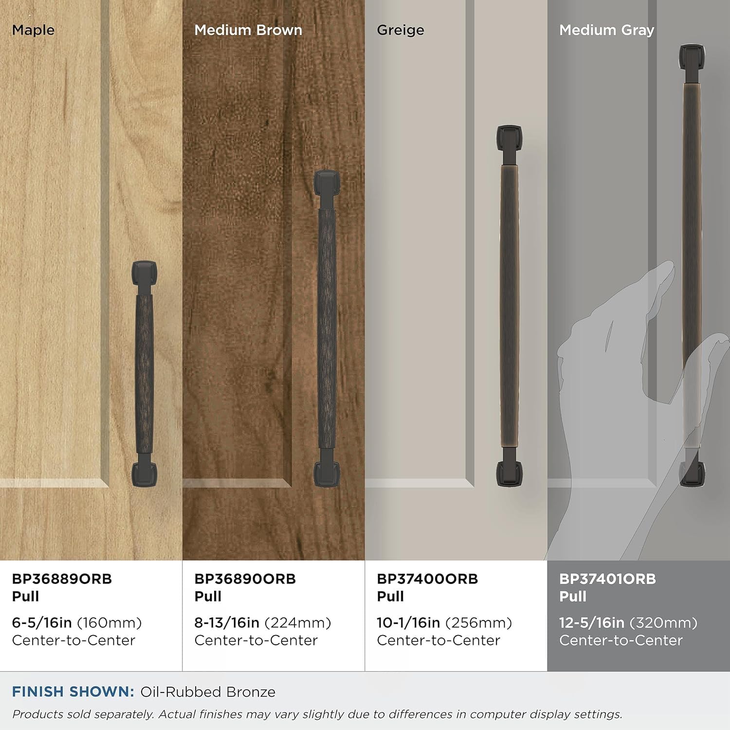 Amerock BP37401ORB | Oil Rubbed Bronze Cabinet Pull | 12-5/8 in (320 mm) Center-to-Center Cabinet Handle | Stature | Drawer Pull | Kitchen Cabinet Handle | Furniture Hardware