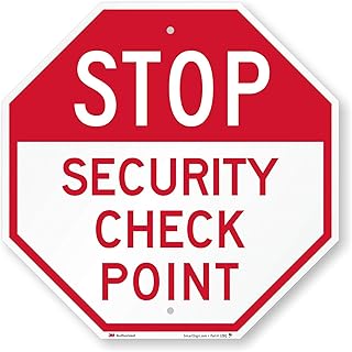 SmartSign "Stop - Security Check Point" Sign | 18" x 18" 3M Diamond Grade Reflective Aluminum, Made in USA