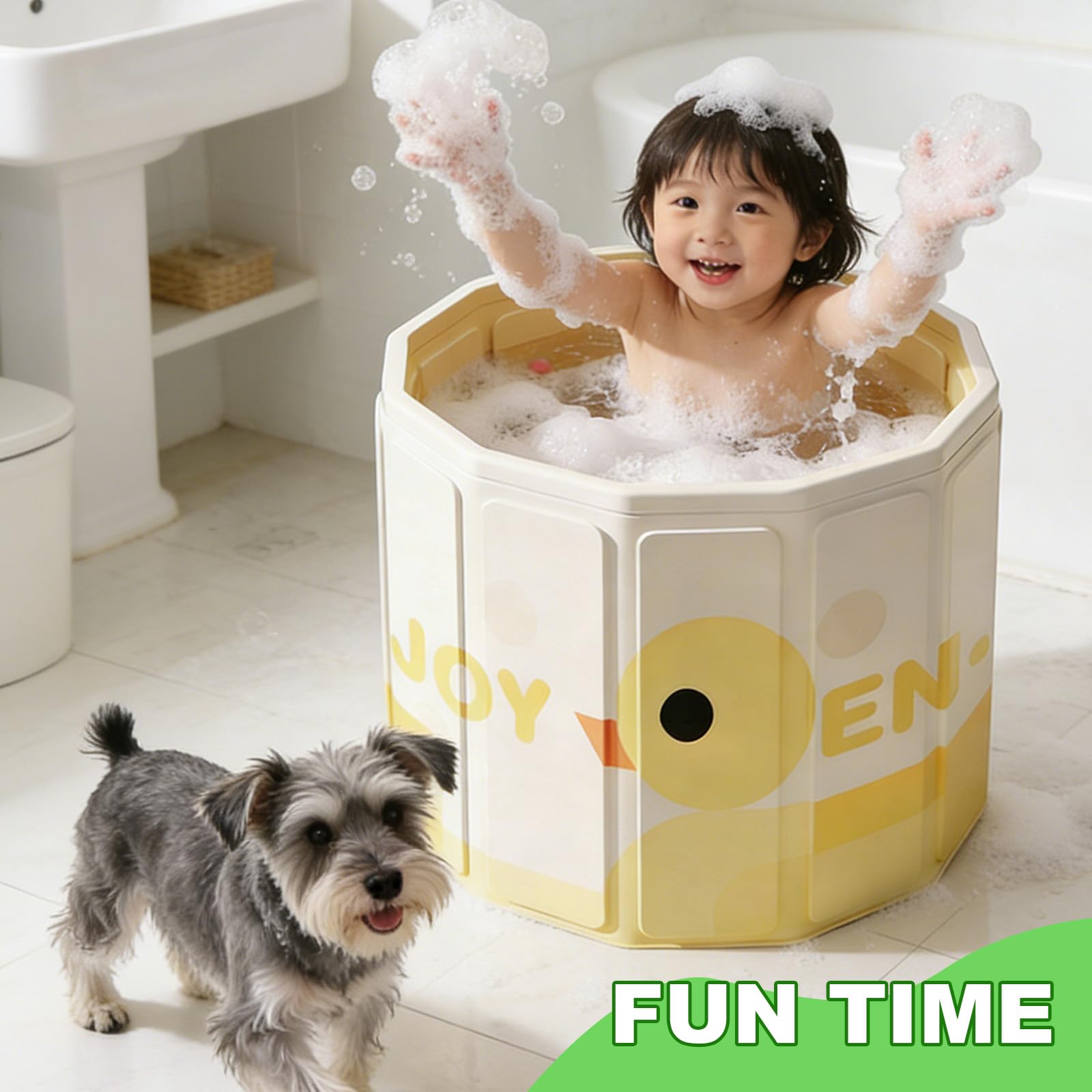 Baignoire Pliable Bébé 0-5 Ans avec Bouchon de Vidange Vert