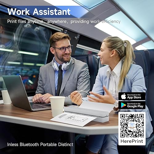 Miniatura 7 de iDPRT Impresora Portátil Inalámbrica para Viajes - Impresora Móvil Bluetooth Compatible con Papel Tamaño Carta de EE.UU. de 8.5"x11", Sin Tinta,