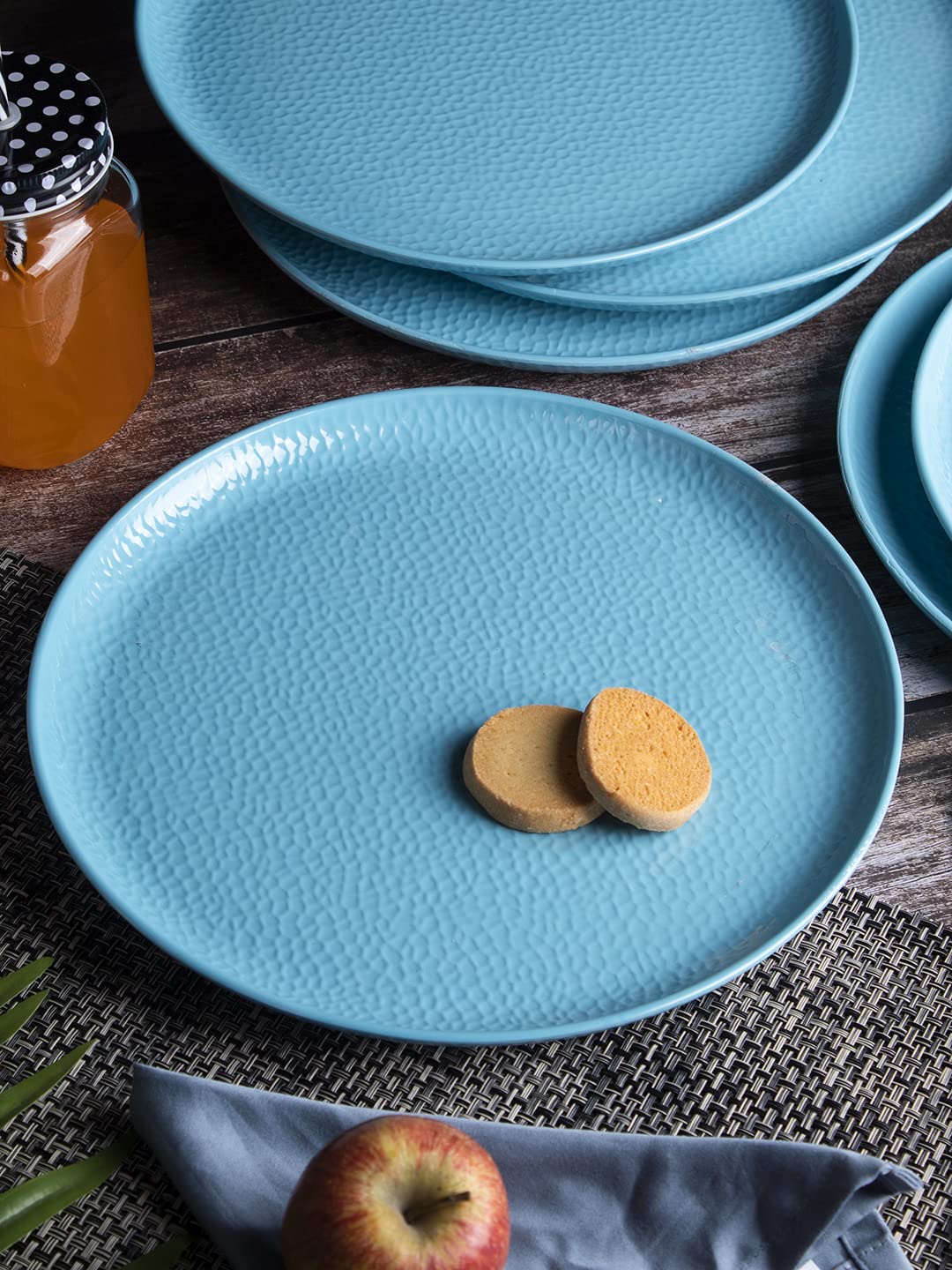 MARKET 99 Melamine Round Serving Quarter (Plates Set of 6) | Morracone Design Kitchen Utensils for Breakfast, Lunch, and Dinner | Decorative White Serveware for Dining Table 1