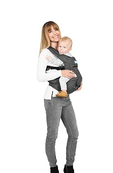Moby Hip Seat and Baby Carrier for Infants and Toddlers, Designed for Mothers, Fathers, and Caregivers, Supports Children from 12-17 lbs Grey
