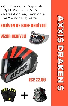 Draken S Primier B5 / Mat K rm z  Full Face Motosiklet Kask  -  ntercom Uyumlu, DOT VE ECE 22.06