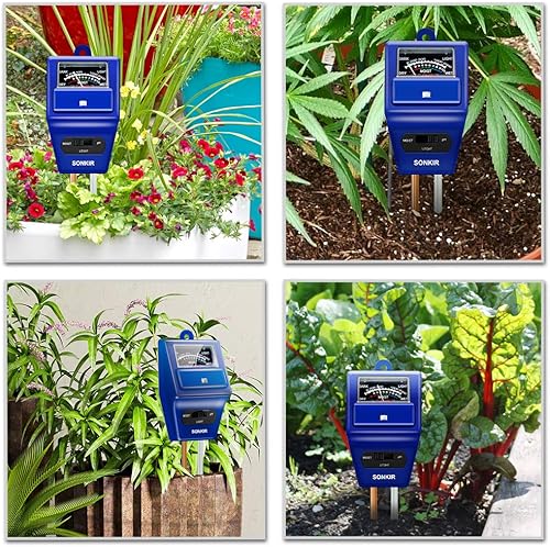Miniatura 7 de Medidor de pH de suelo, 3 en 1, humedadluzpH, kit de herramientas de jardinería para cuidado de plantas, ideal para jardín, césped, granja, uso en
