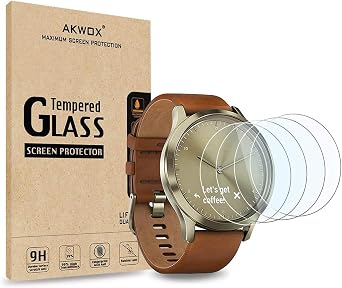 [4-pack] Tempered Glass Screen Protector for Garmin Vivomove HR, [0.3mm 2.5D High Definition 9H] Premium Clear Screen Protector for Garmin Vivomove HR