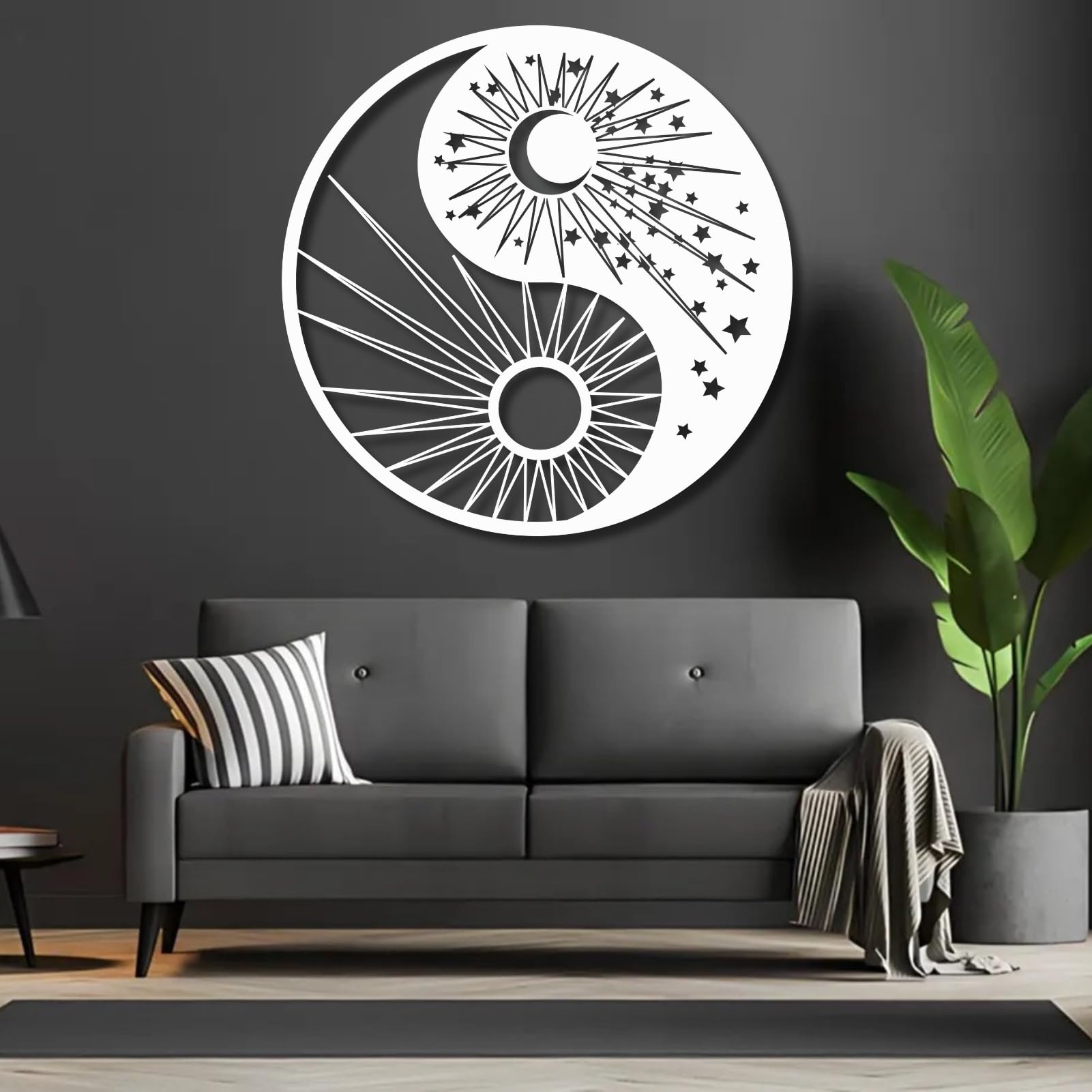 Décoration murale métal Yin Yang pour sublimer votre clôture de terrasse