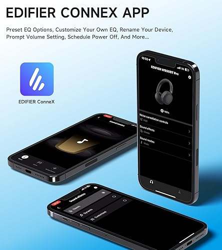 Miniatura 9 de Edifier W800BT Pro - Auriculares híbridos con cancelación activa de ruido, audio de alta resolución, cancelación de ruido de llamada AI, tiempo de