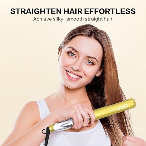 Miniatura 2 de Plancha y rizador de pelo de titanio 2 en 1 con doble voltaje, apagado automático