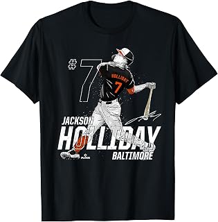 Dynamic Pose Jackson Holliday Baltimore Baseball MLBPA T-Shirt