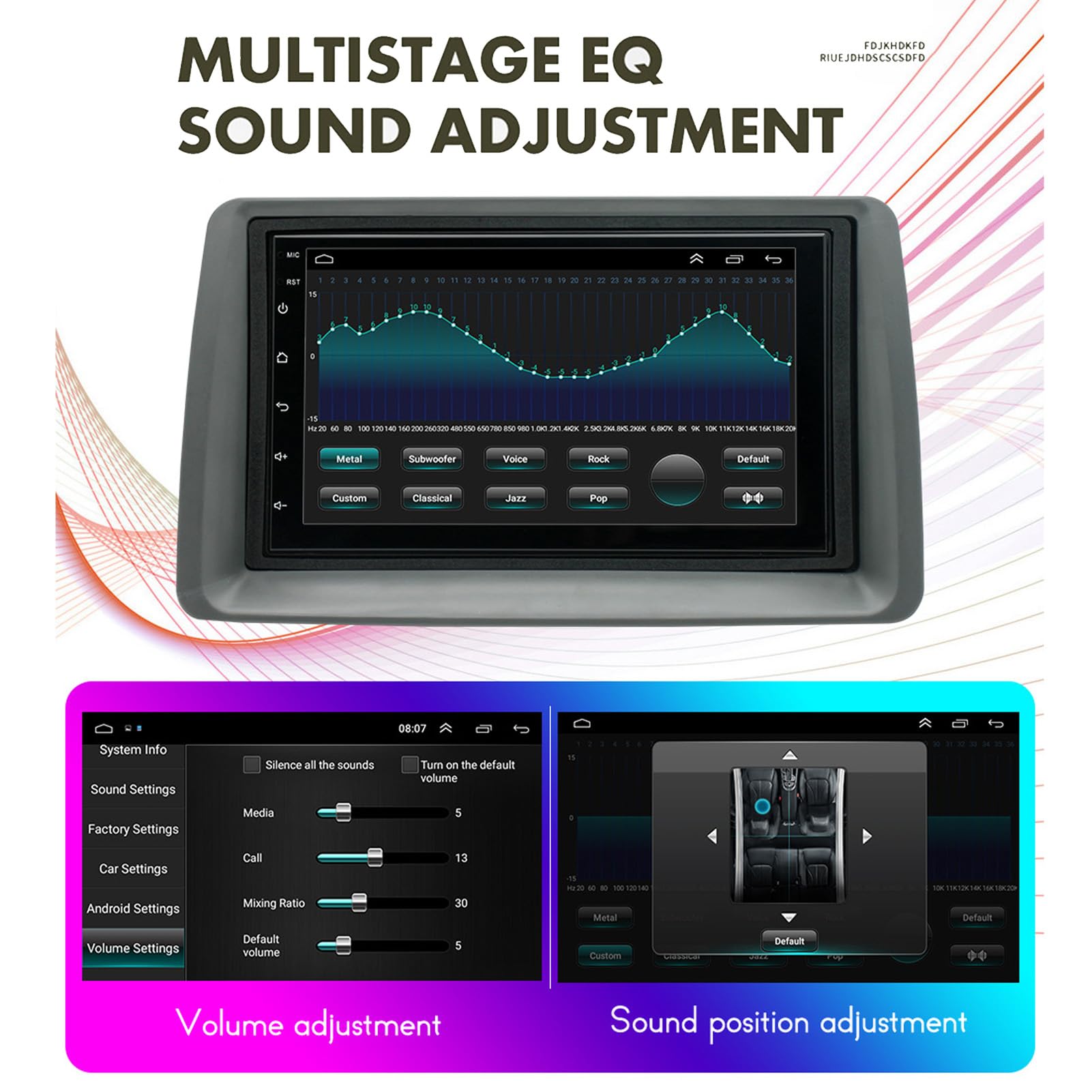 Kit Autoradio Panda 7 Pollici per Autoradio Touch Screen 7 Pollici Wifi Navigazione Touch Screen con Carplay per Android 12 Sostitutivo per Panda Dal 2003 Al 2012
