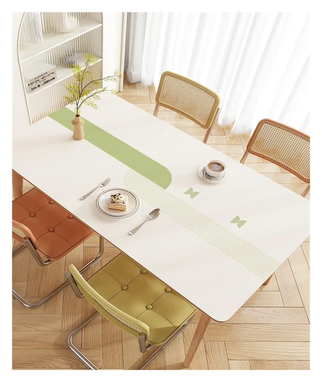 Tappetino Scrivania In Pelle Tovaglia da pranzo moderna, impermeabile, resistente all'olio, termoisolante, for la casa, for il tavolo tè(Color 1,90 * 90 cm)