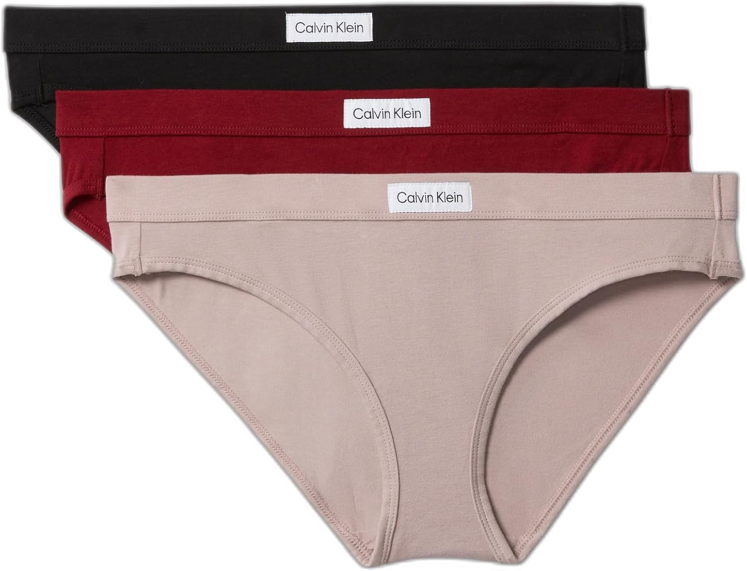 Calvin Klein womens Comfort Logo Cotton Stretch Bikini Panties, 3 Pack