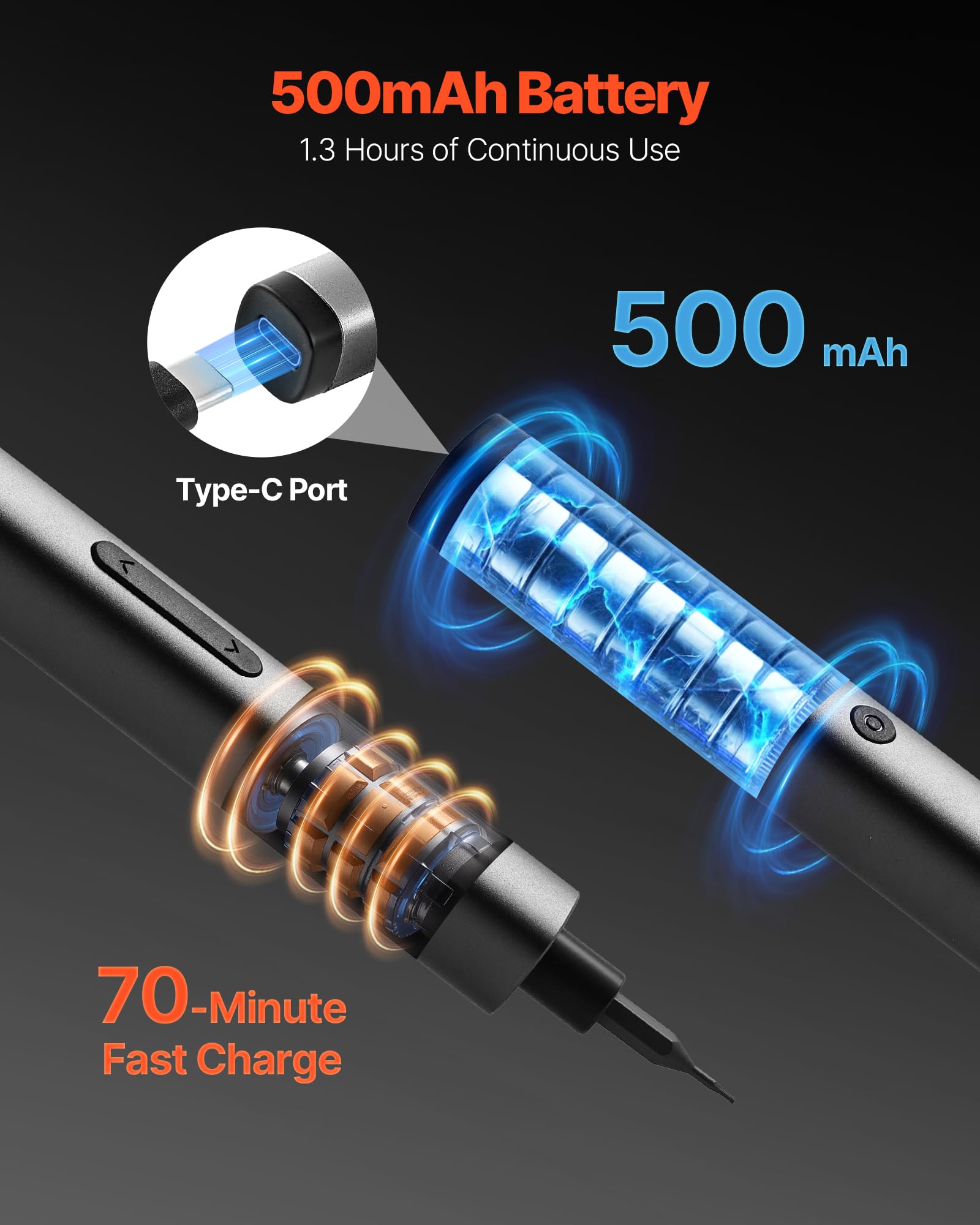 VEVOR Kit de Tournevis de Précision avec 52 Embouts Magnétiques, Mini Tournevis Électronique avec Coffret Magnétique, Embouts en Acier S2, Éclairage LED, pour Réparation d'Appareils Électroniques