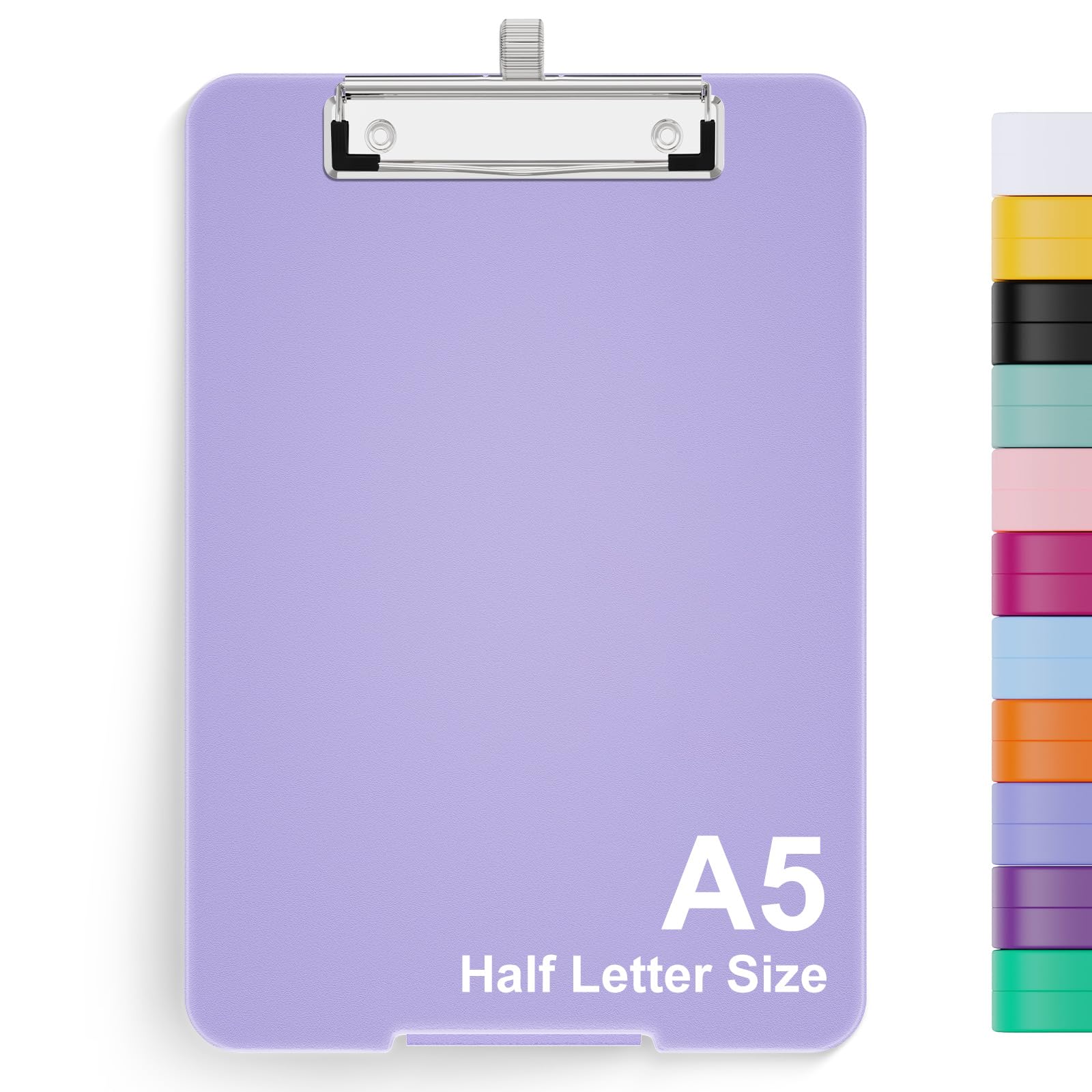 Hongri A5 Clipboard with Storage, Metal Retractable Pen Holder, Purple