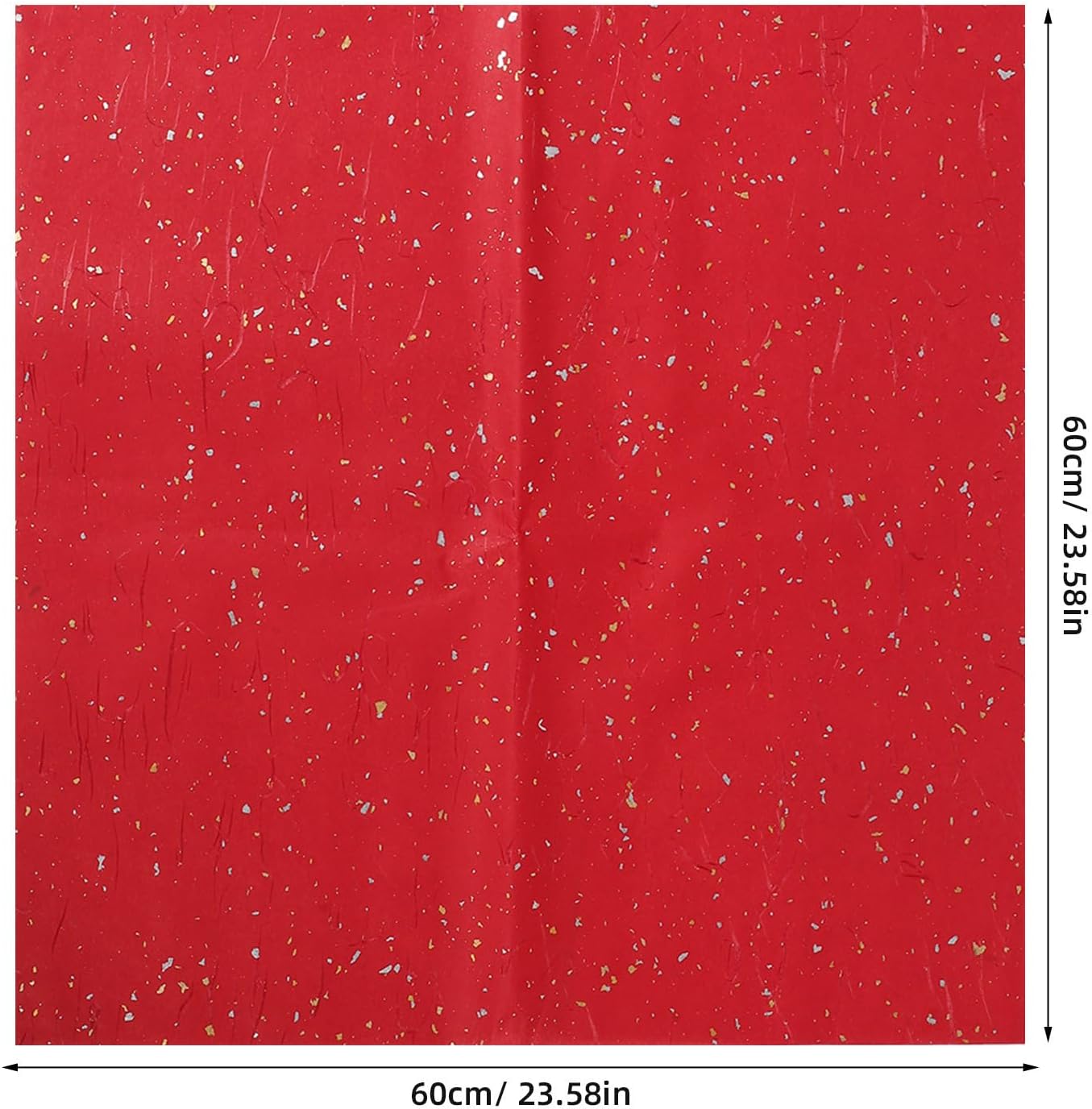 LABRIMP 10pcs Red Foil Wrapping Paper Sheets with Metallic Silver and Gold Dots, Easy to Fold Glossy Paper for Christmas, Wedding, and DIY Holiday Party Favors or Art Projects