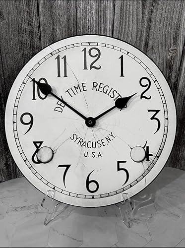 Dey Time - Reloj de pared con mecanismo de cuarzo ultra silencioso hecho a mano en Estados Unidos hermoso color nítido y duradero viene en 8 tamaños
