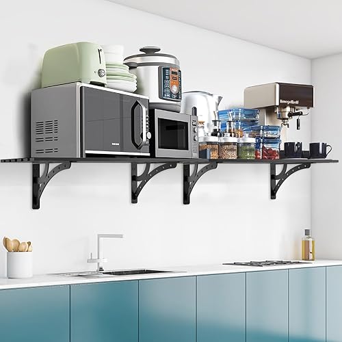 Miniatura 4 de Dolibest Estante de garaje de montaje en pared resistente, negro (2PCS)