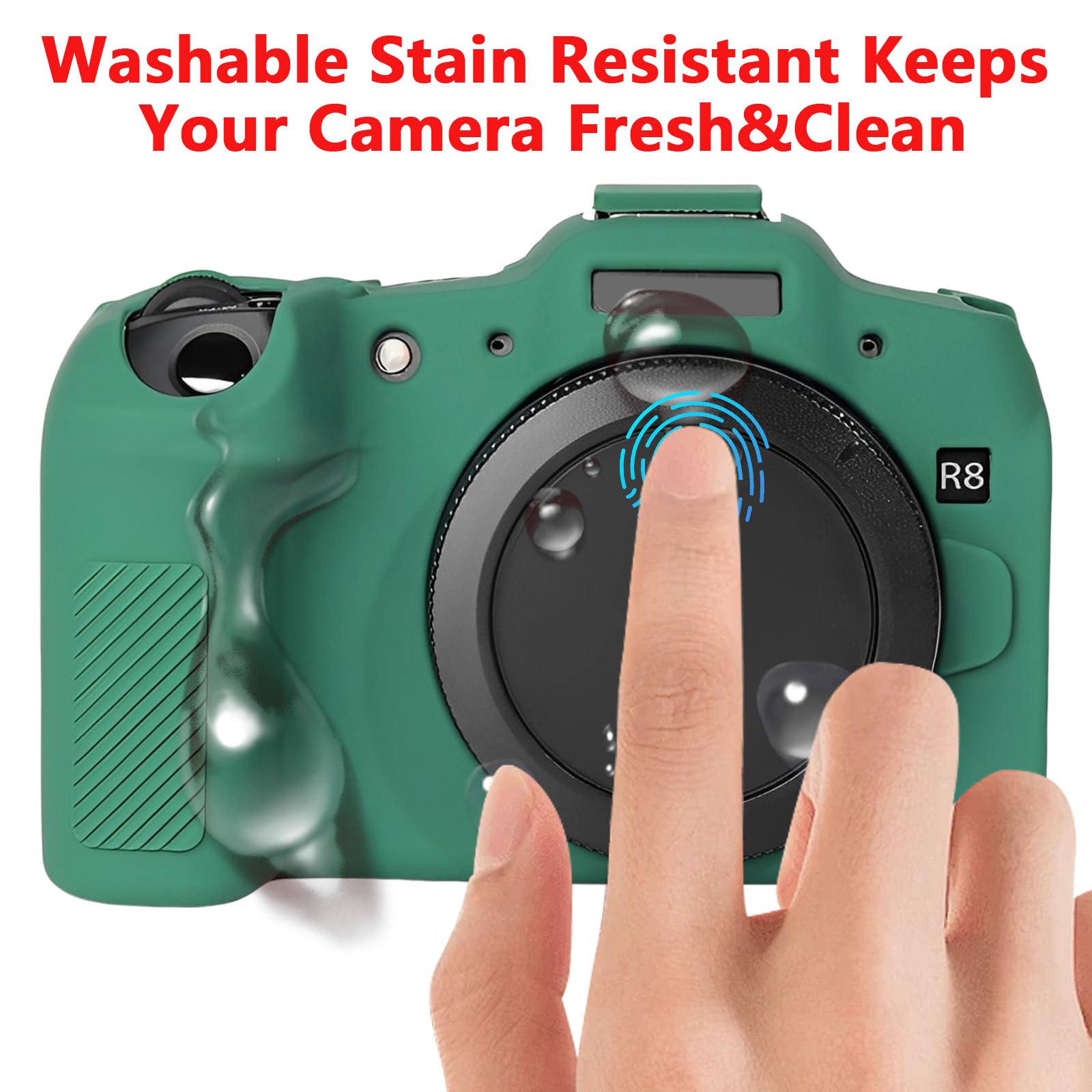 Funda protectora para cámara compatible con Canon EOS R8 EOSR8, bolsa de silicona de ajuste personalizado, almacenamiento compacto, Green, Funda protectora para cámara
