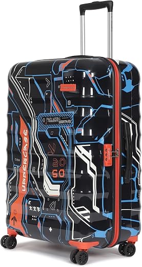 uppercase Cyber Punk (Large) 76Cms|Check-In Inline Trolley Bag For Travel|Polycarbonate Hardshellsided Printed Luggage|Com...