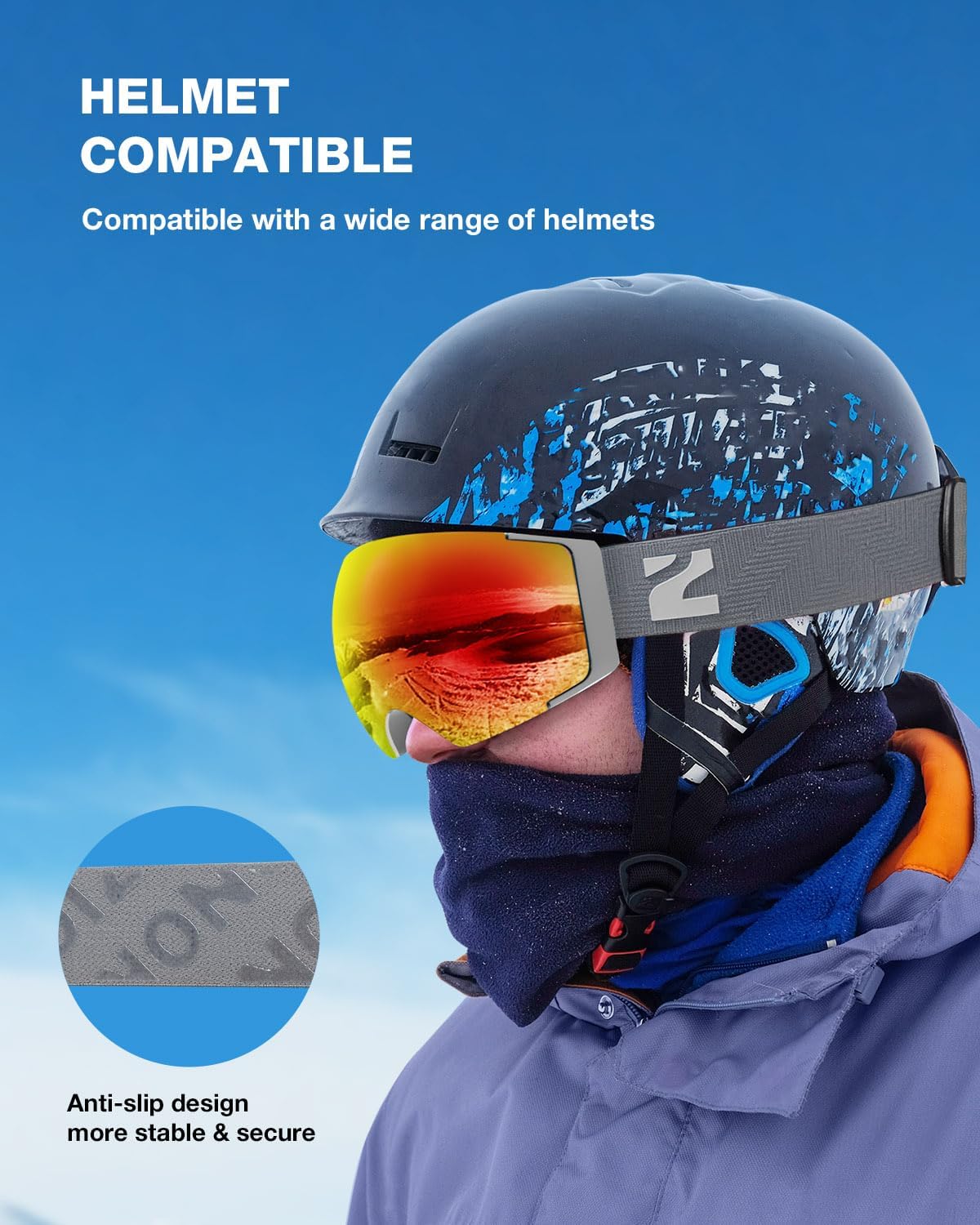 ZIONOR X4 Ski Goggles Magnetic Lens - Snowboard Goggles for Men Women Adult - Snow Goggles Anti-fog UV Protection - Image 4