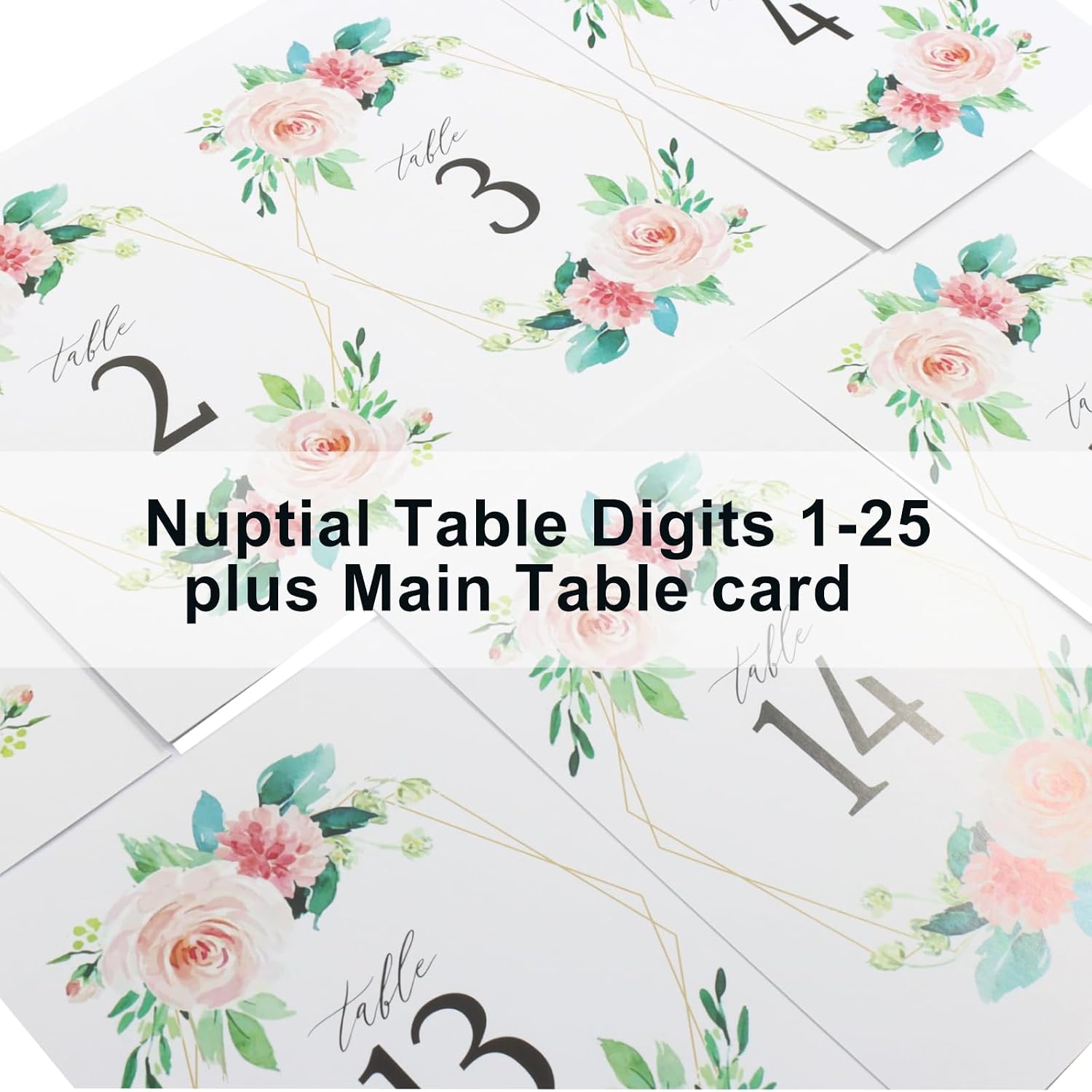 26 Pcs Wedding Table Numbers 1-25 with Head Table Card
