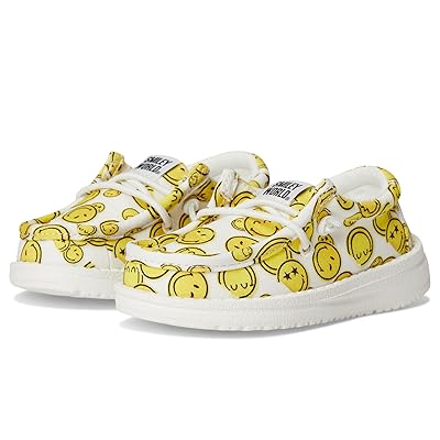 Hey Dude Kids Wally Smiley (Toddler) Boys Shoes White/Yellow