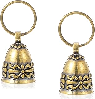 2PCS Dog Bell Brass Bells, Copper Collar Bell for Small Pet, Noise Not Loud Come, Vintage Brass Hanging Bells for Medium Large Dog Collar, Quick-Release Clasp Pet for Animals, Cat, Crafts, Door