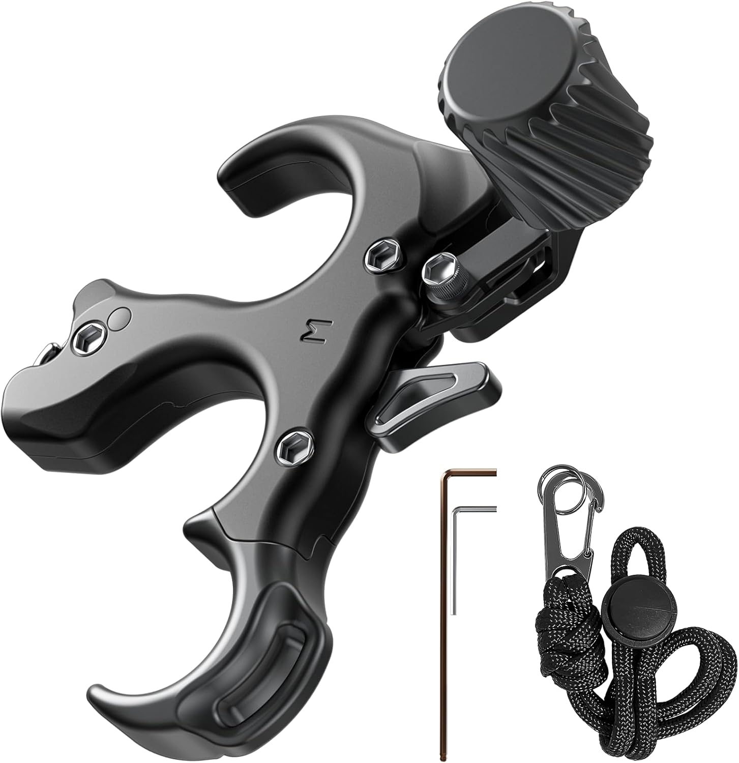 Bow Release for Compound Bow, Adjustable 3 Finger Thumb Release Aid with Wrist Strap & Wrench, Aluminum Alloy Archery Release