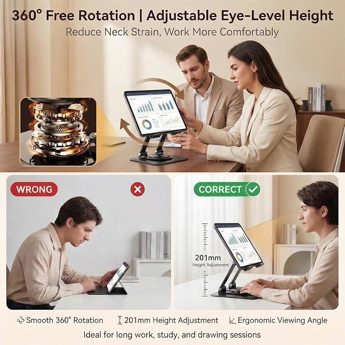 Soporte Ajustable para Tablet y Teléfono CTESNE Negro miniatura 4